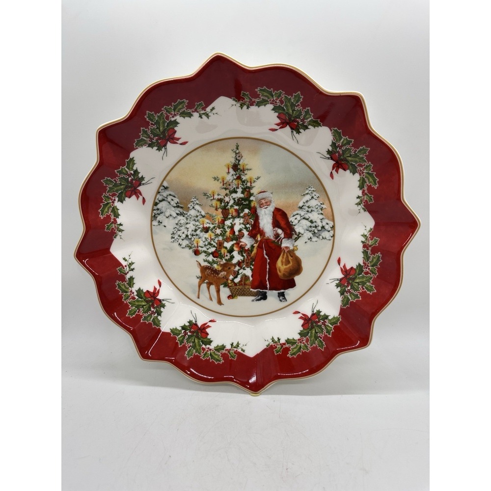 Villeroy & Boch Toy's Delight Santa Christmas‎ Candy Dish Bowl 9.75"
